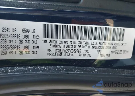 2015 Jeep Grand Cherokee Laredo from USA, damaged, VIN 1C4RJFAG5FC602760